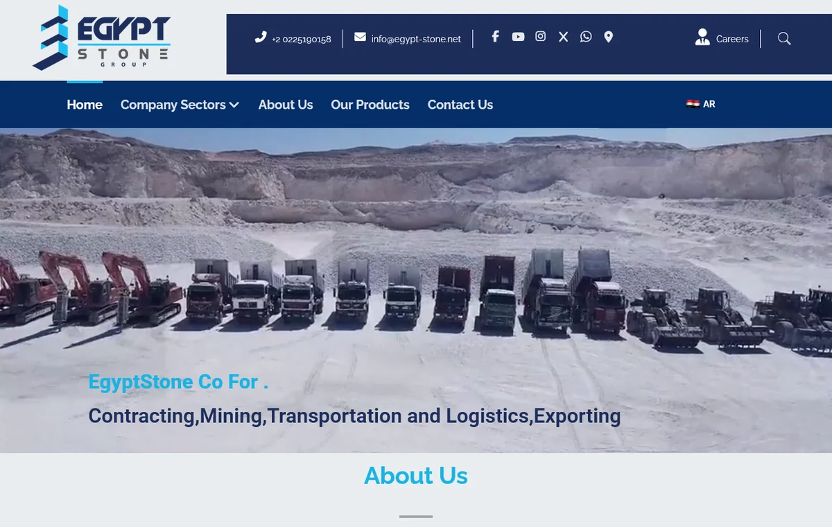 Egypt Stone real website screenshot